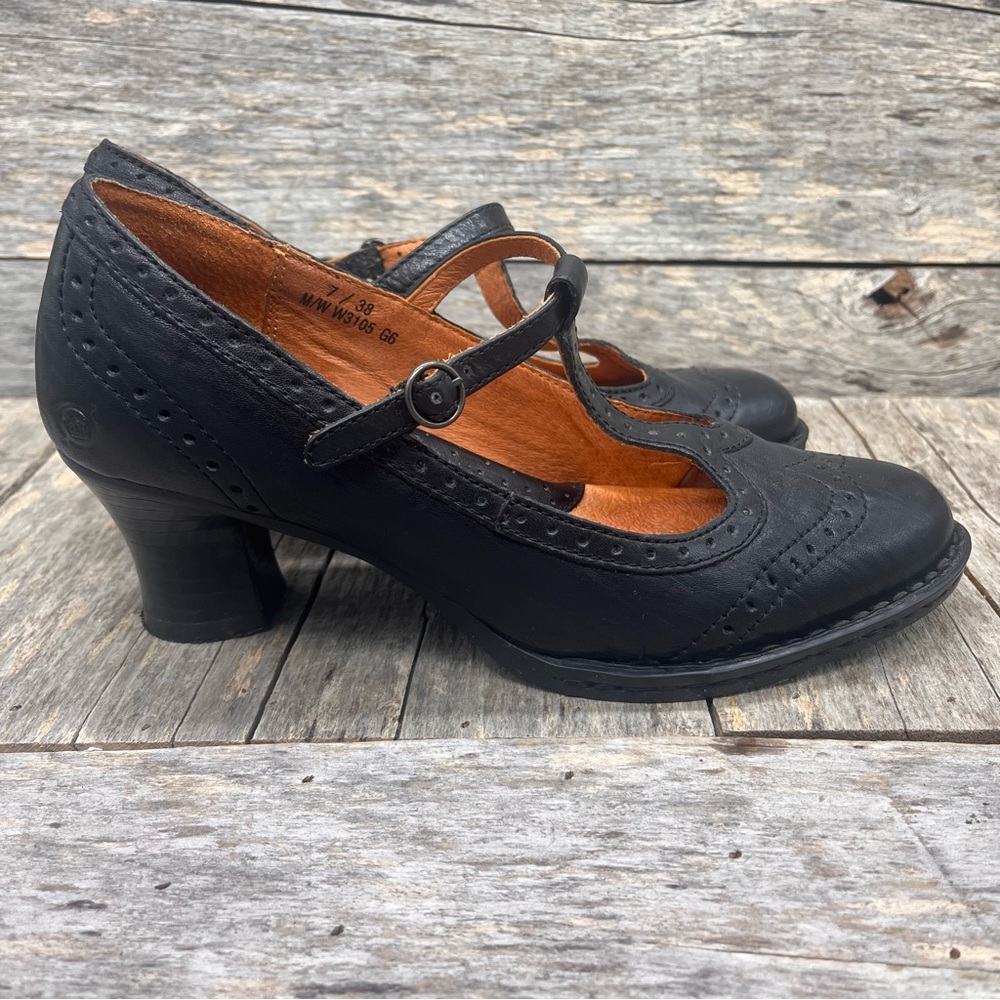 Born Crown Mary Janes Black Leather